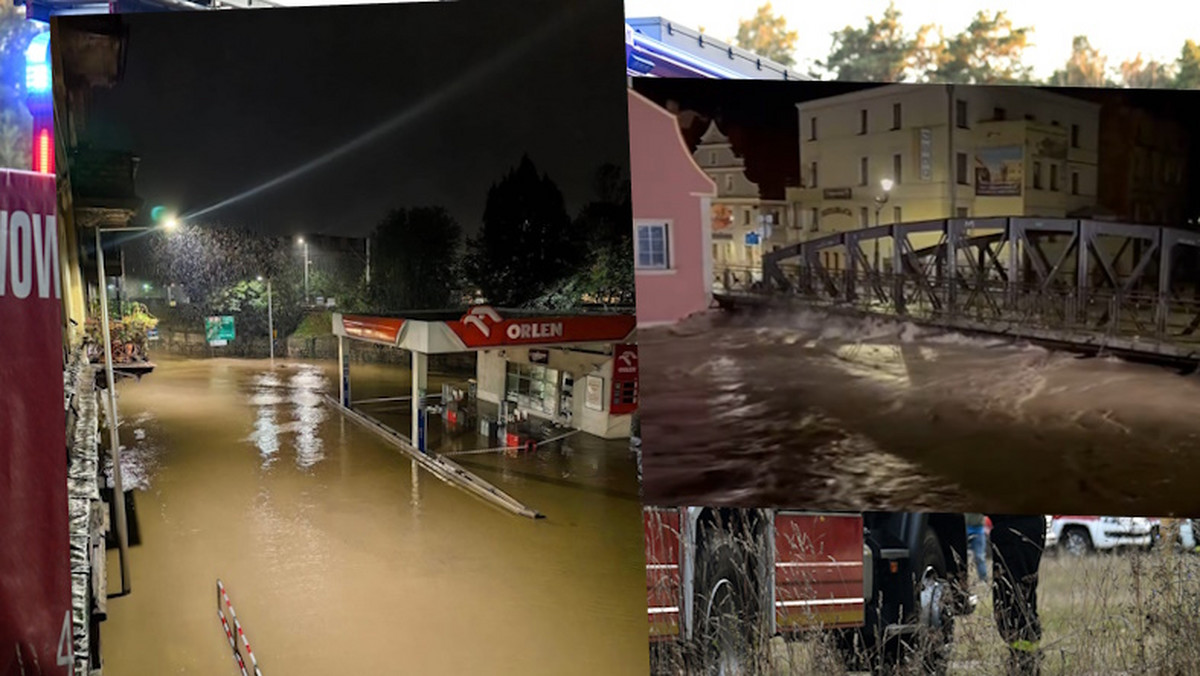 Woda Nysy Kłodzkiej zagraża kamienicom w Kłodzku. Rekordowy stan rzeki.